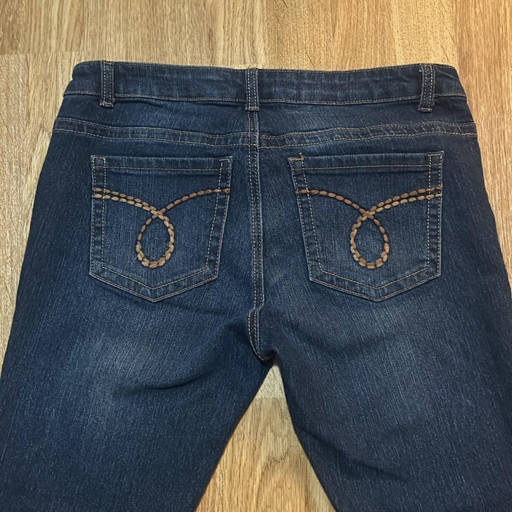Rue 21 Women's Deep Blue Dark Wash Slim Boot Low Rise Jeans Size 9/10R - Picture 2 of 11